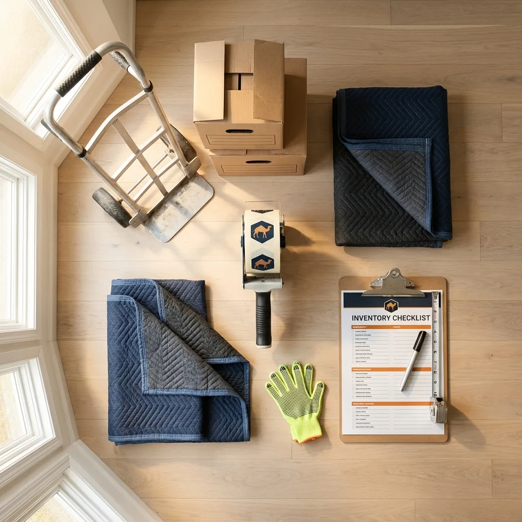 Professional moving supplies and packing materials layout for Conway Springs residential relocations